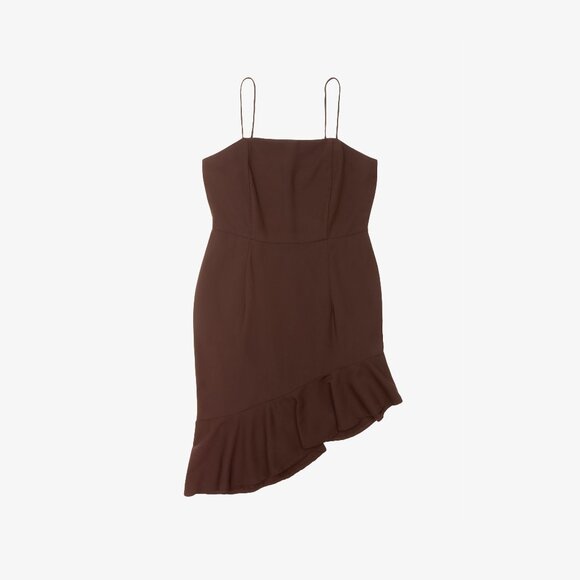 Nasty Gal Asymmetric Ruffle Mini Dress - Picture 1 of 2